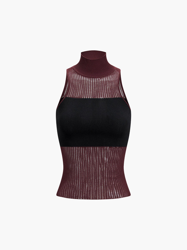 Combination Mock Neck Tank Top