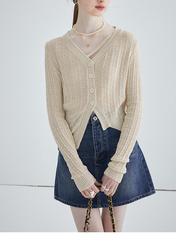 Asymmetrical Knit Cardigan