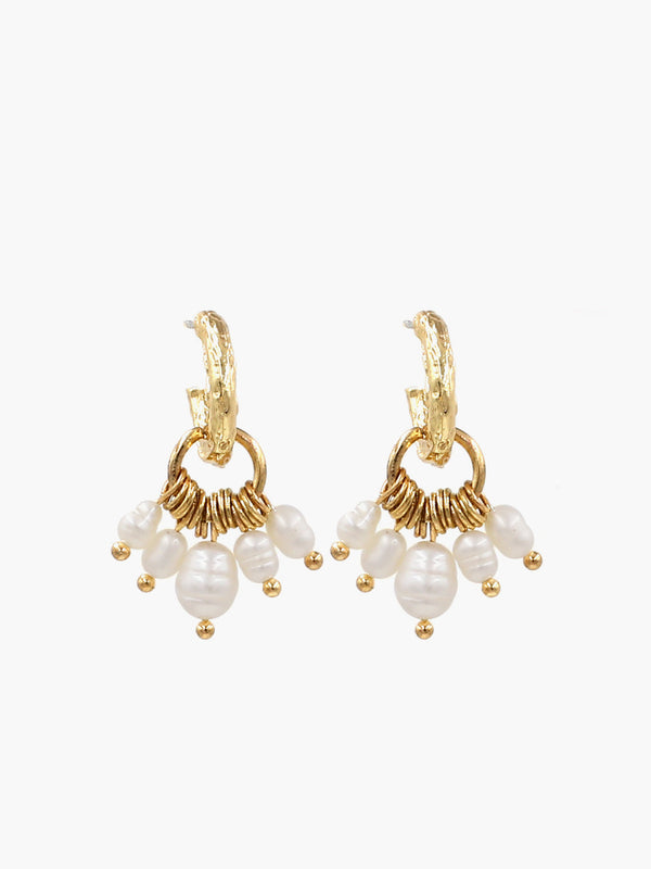 Stylish Metal Pearl Tassel Earrings