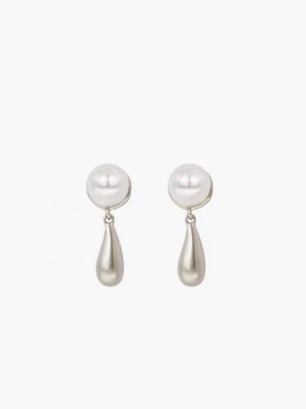 Pearl Water Drop Charm Earrings