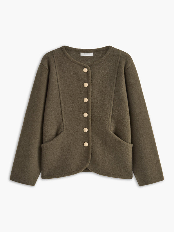 Elegant Button Pockets Cardigan