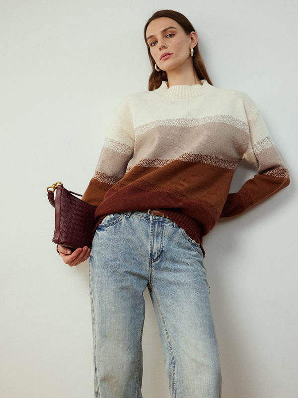 Color Block Shift Pullover Sweater