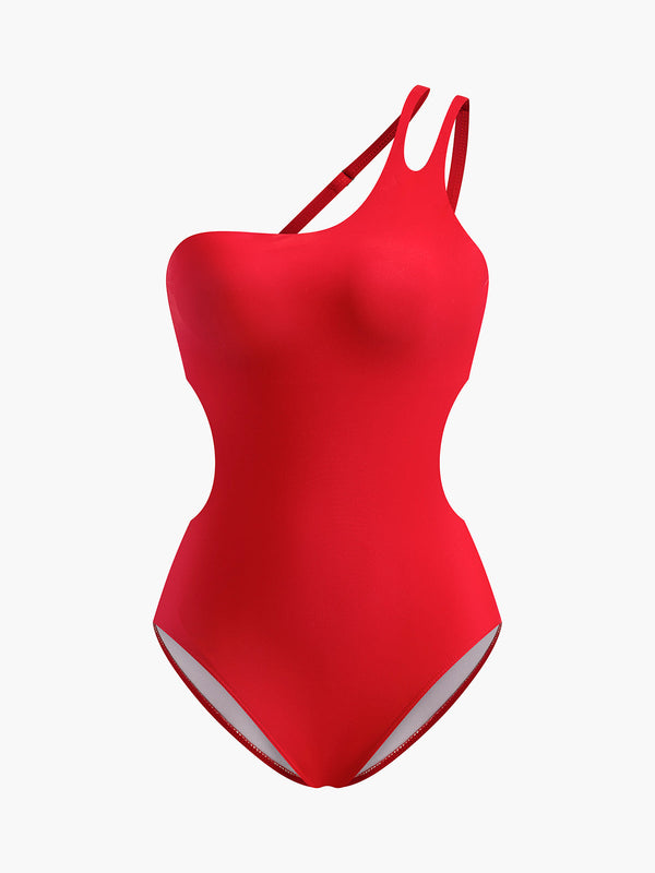 Cut-Out Red One Piece Swimsuit