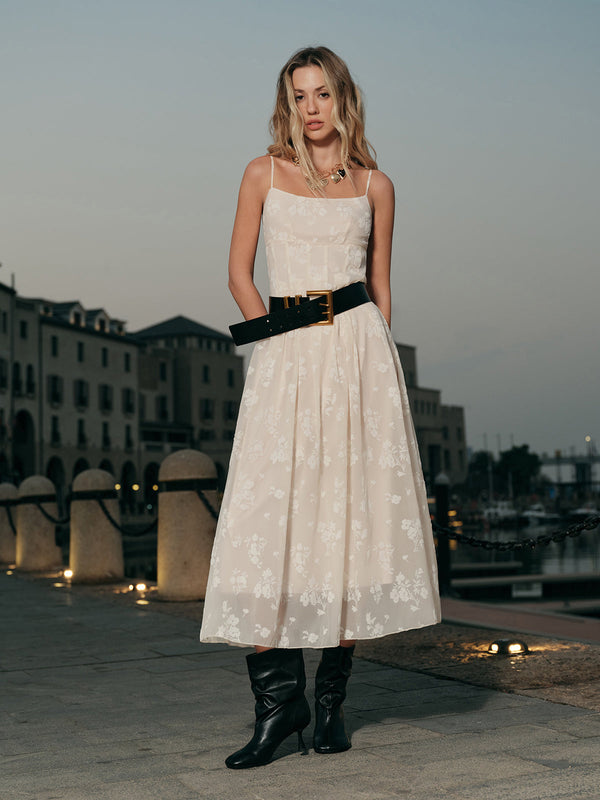 Floral Jacquard Long Dress