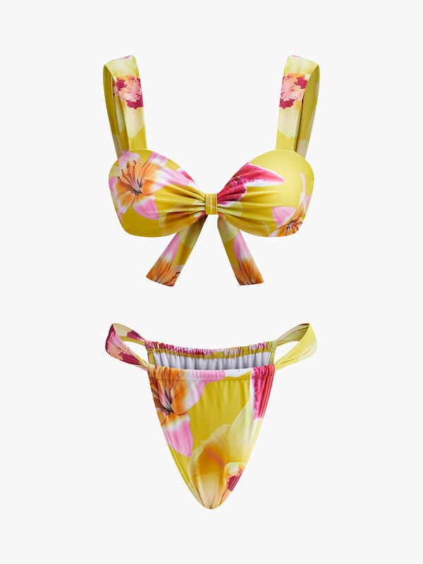 Jersey Floral Print Bikini Set