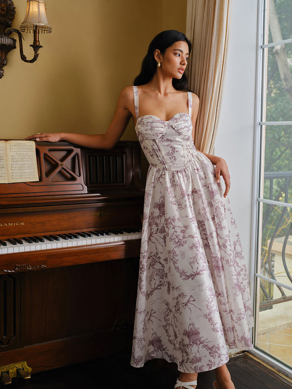 Toile Print Corset Dress