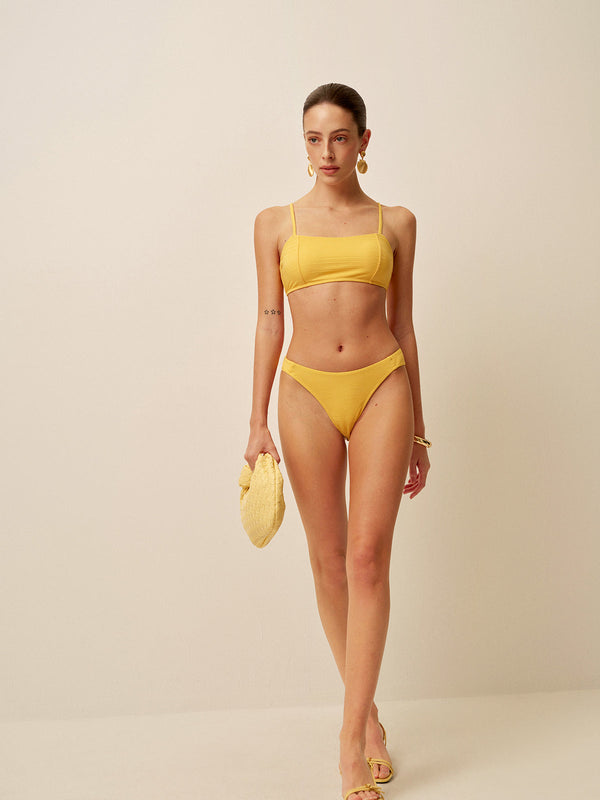 Textured Scoop Neck Bikini Set