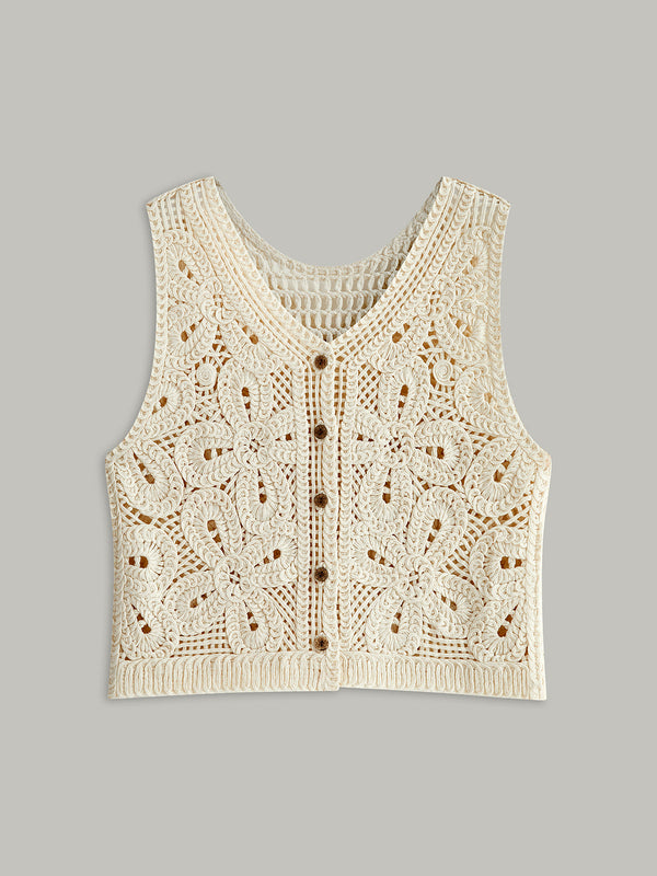 Crochet Buttoned Vest