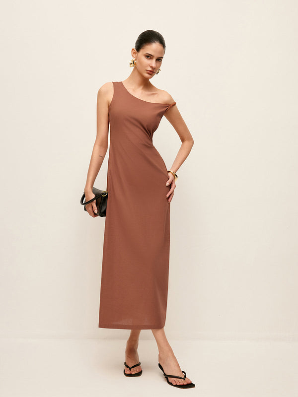 Cotton One-Shoulder Dress