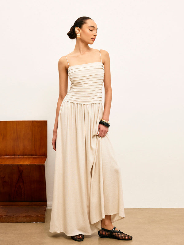 Ruched Tie-Back Cami Dress