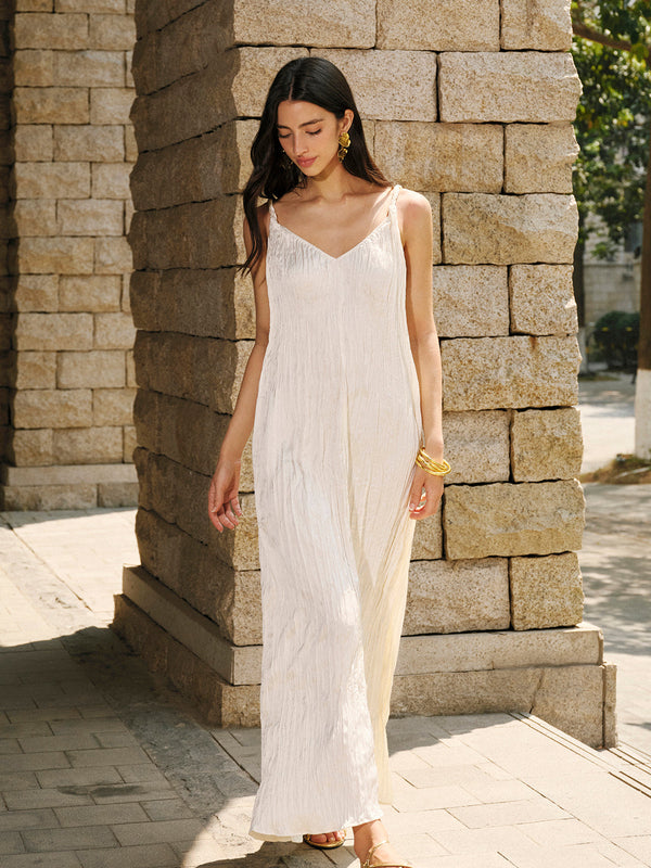 Satin V-Neck Cami Dress