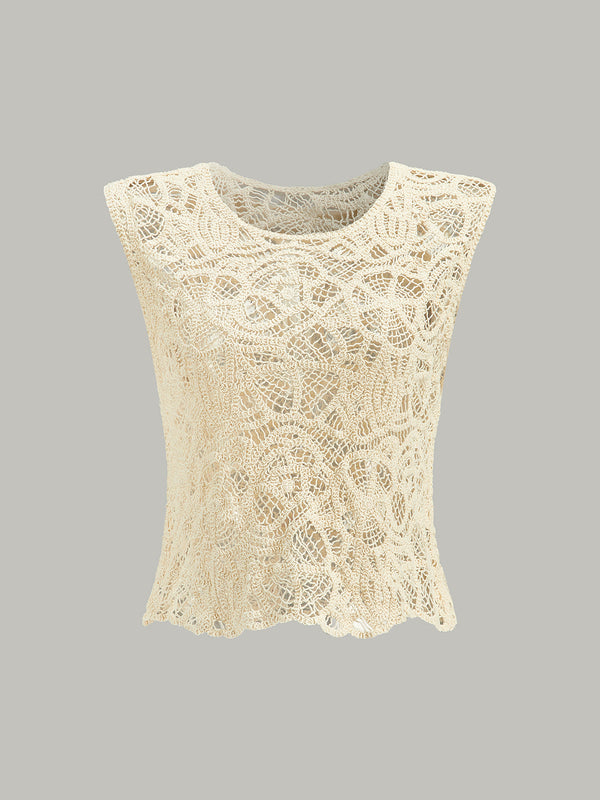 Semi-Sheer Crochet Lace Top