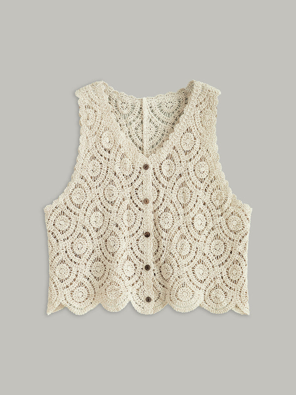 Crochet Button-Up Vest