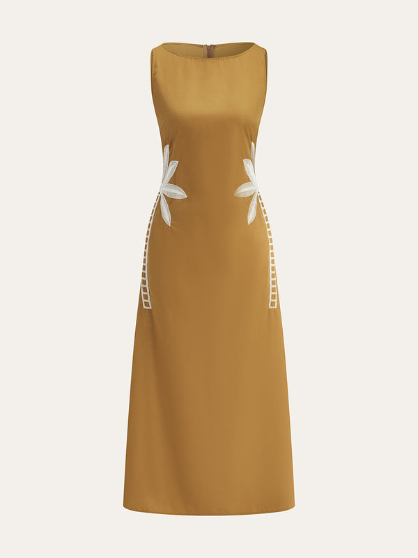Embroidered Sleeveless Dress