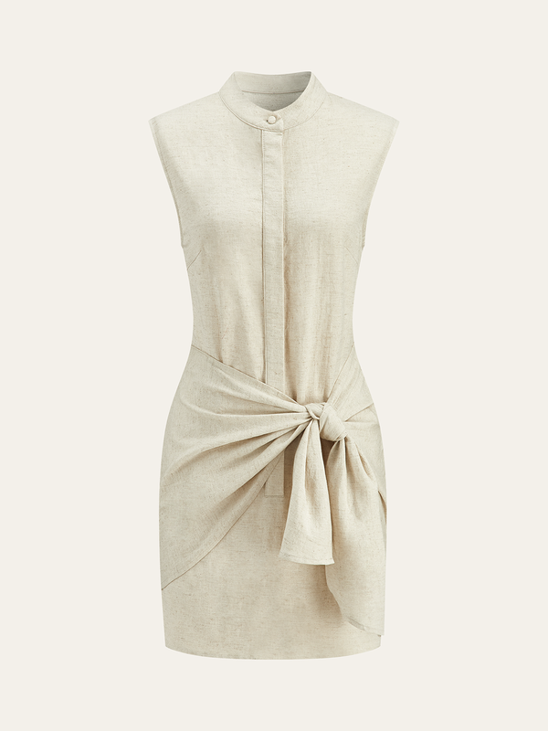 Linen Side-Knot Dress