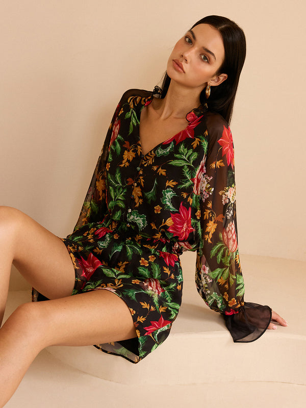 Chiffon Floral Print Blouse