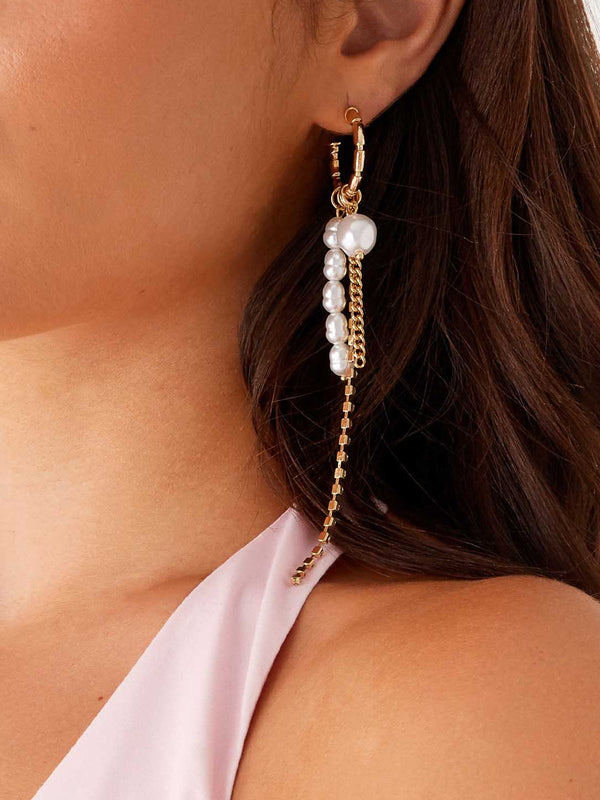 Pearl & Chain Drop Earrings