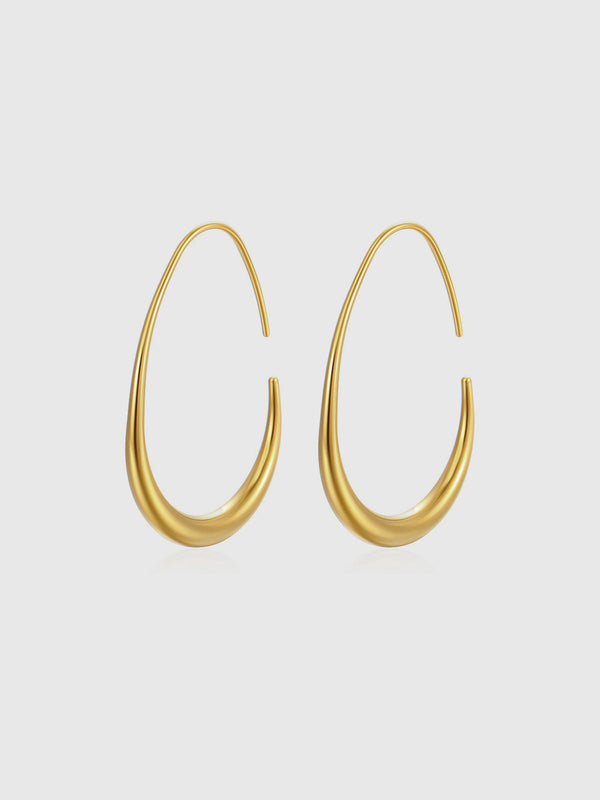 Golden Fluid Hoop Earrings