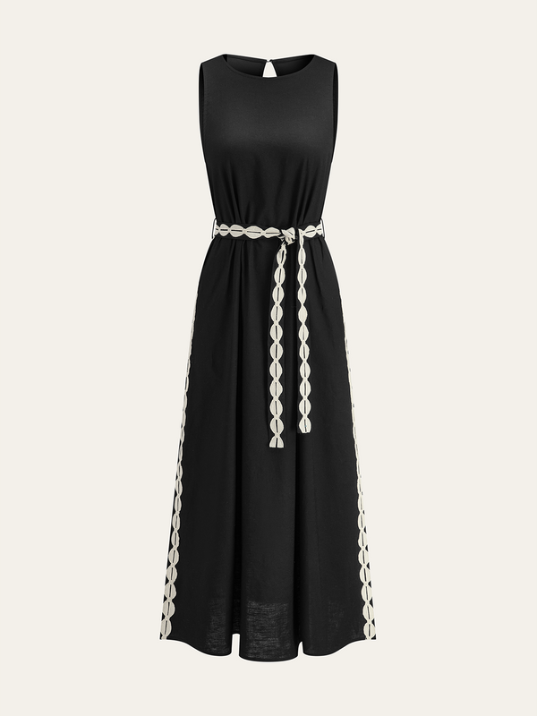 Contrast Trim Maxi Dress