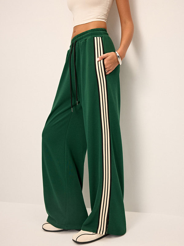 Side Stripe Wide-Leg Sweatpants