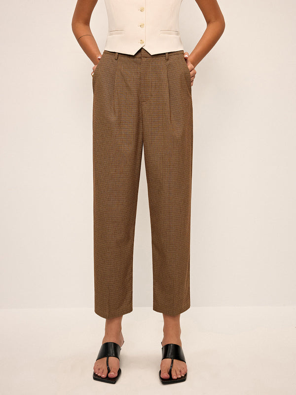 Houndstooth Cropped Pants