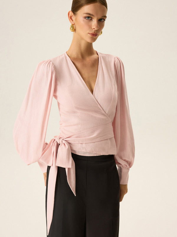 Bow Tie Long Sleeve Blouse