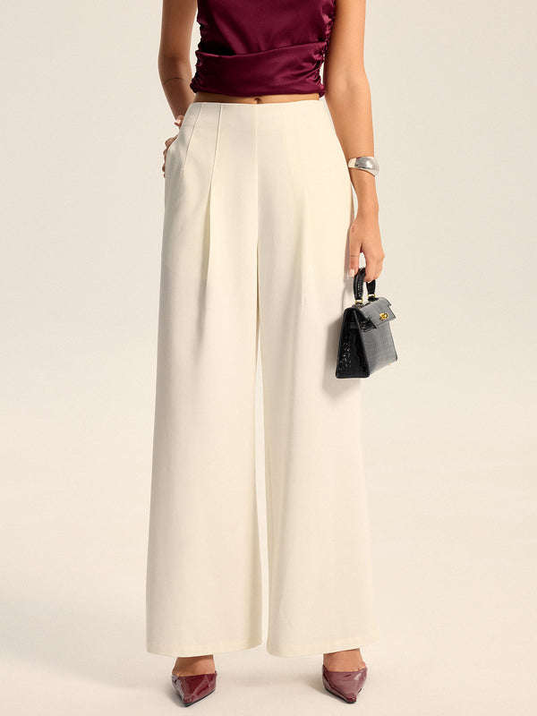 Mid-Waisted Wide-Leg Pants