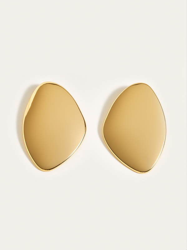 Golden Irregular  Smooth Earrings