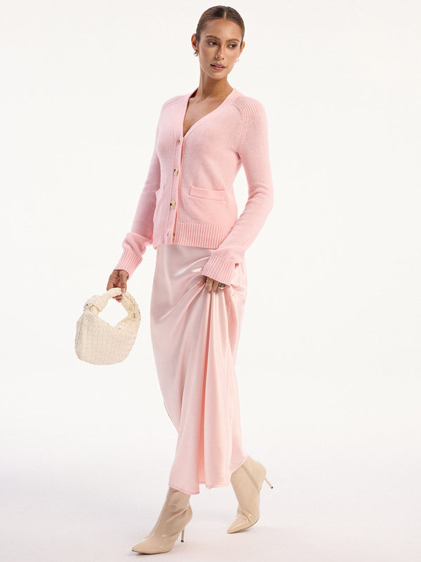 High-Waist Satin Maxi Skirt