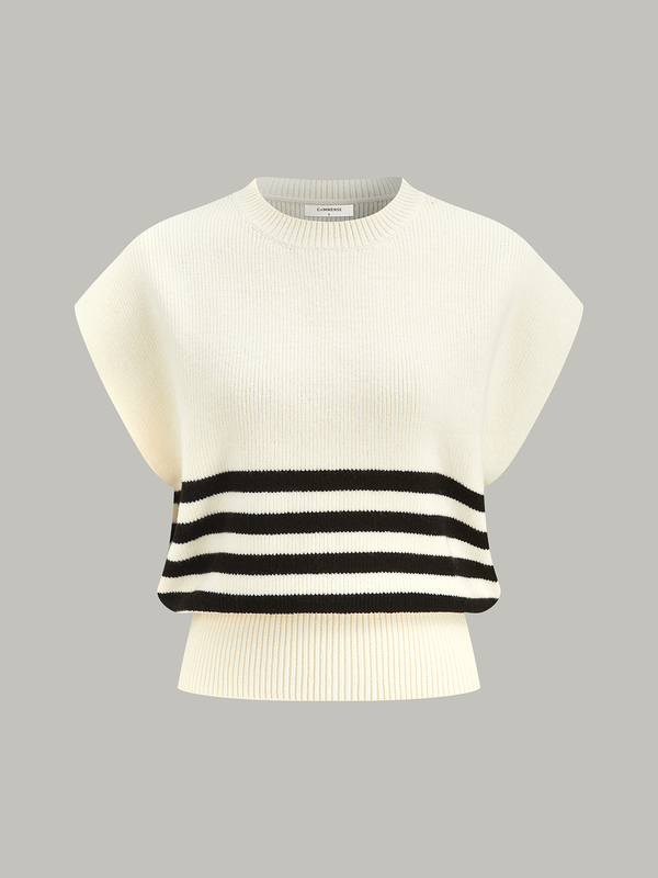 Cropped Stripe Sweater Vest