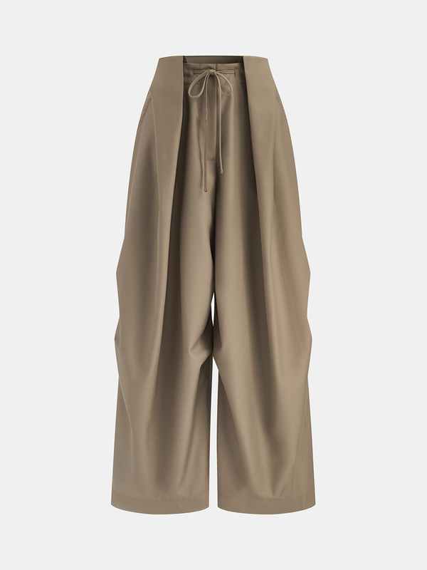 High-Waist Drawstring Parachute Pants