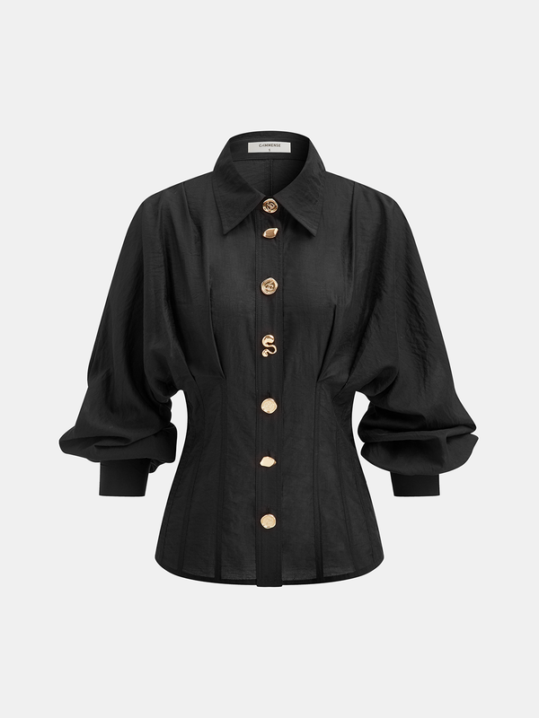 Irregular Metal Button Shirt