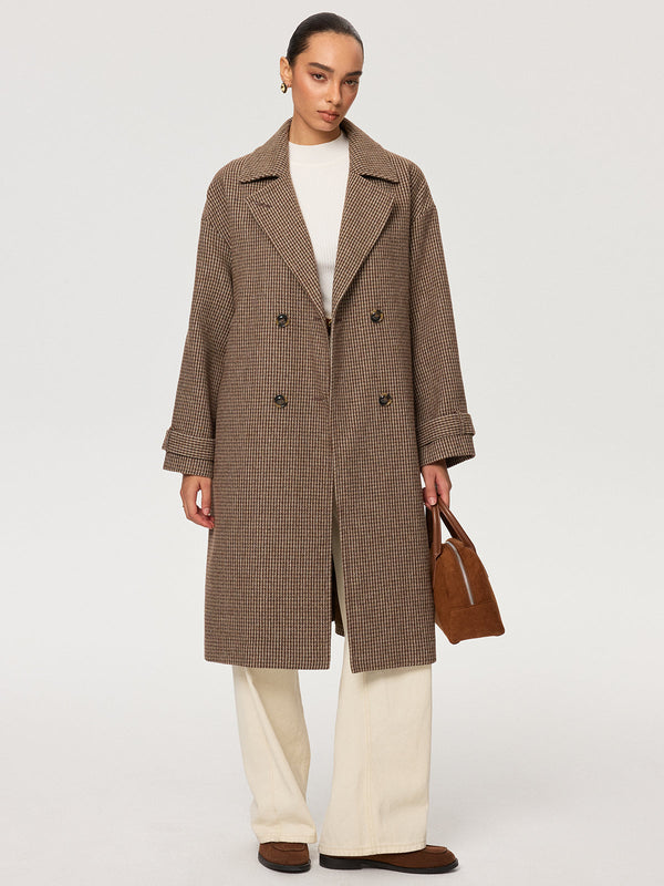Subtle Checkered Double Breated Coat