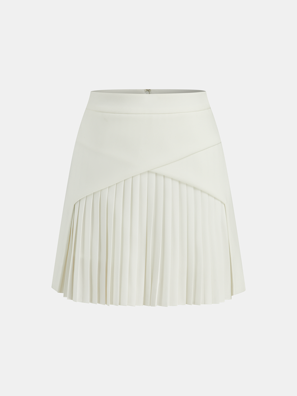 Pleated Panel Mini Skirt