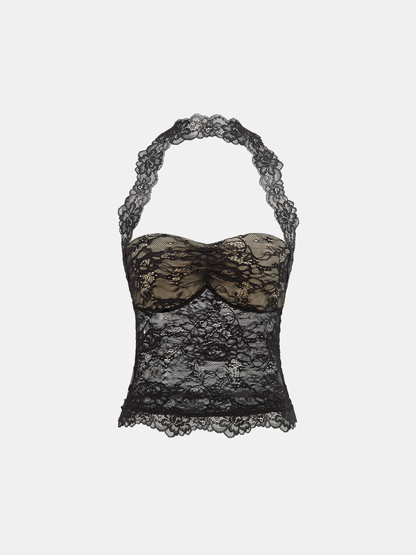 Lace Halter Neck Top