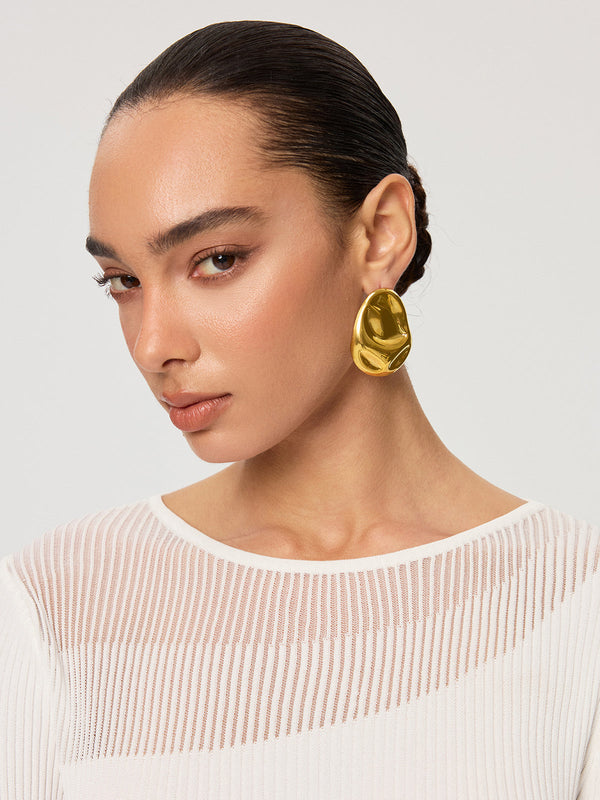 Oversized Irregular Shaped Drop Earrings