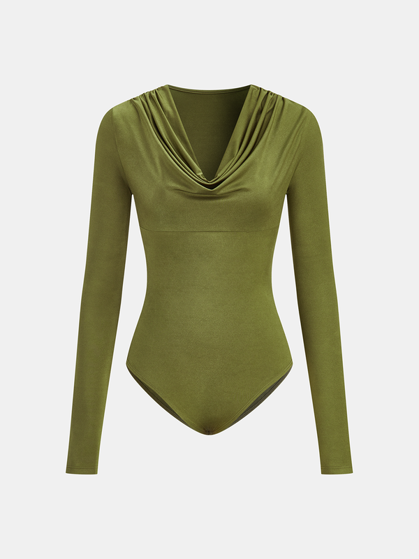Cowl Neck Long Sleeve Bodysuit